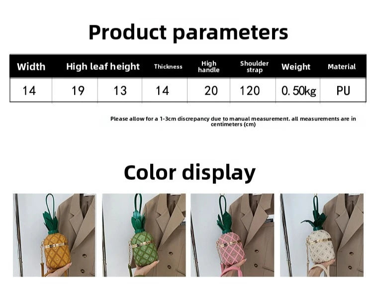 New Women's Shoulder Bag Pineapple Shape Fashionable Women's Shoulder Crossbody Bag Fashionable Casual Women's Bag High Quality