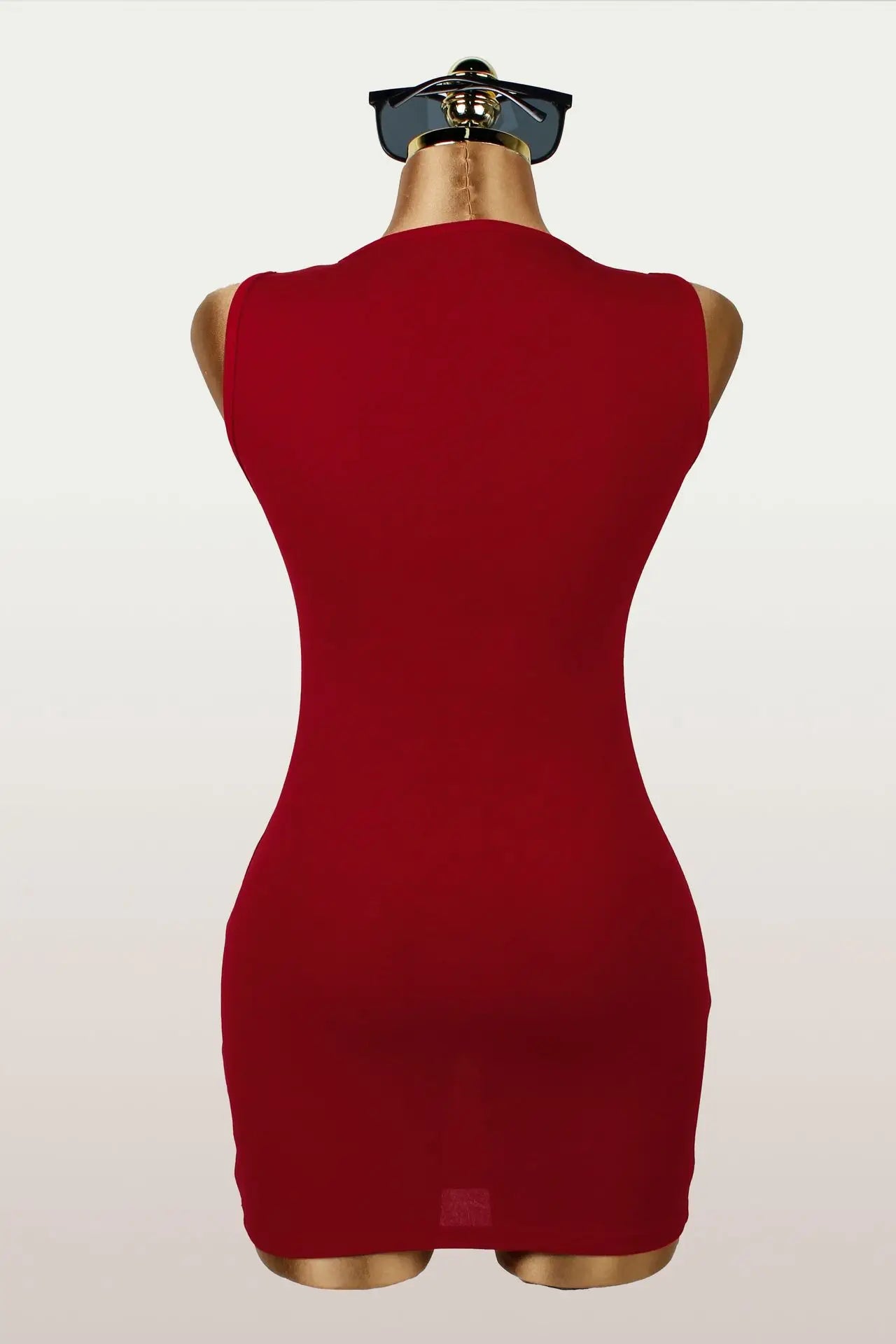 Letter Print Sleeveless Rivet Bodycon Mini Dress for Women