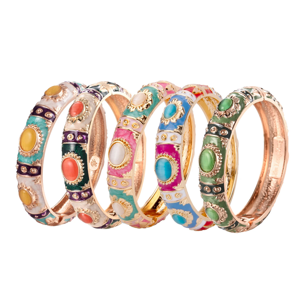 Colorful Enamel Bohemian Bangle Bracelet for Women
