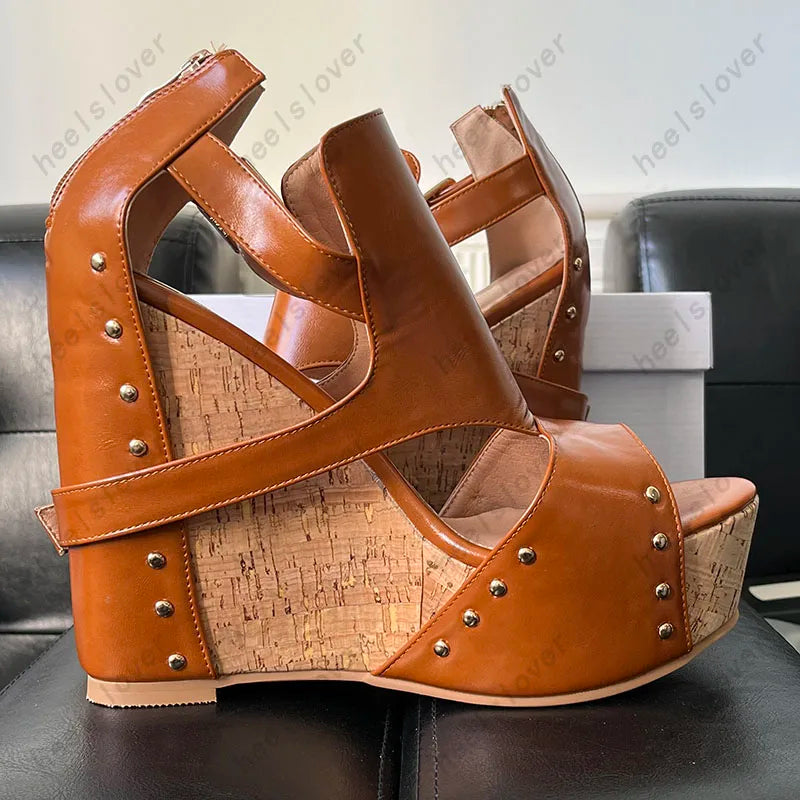 Super High Platform Open Toe Wedge Sandals For Women