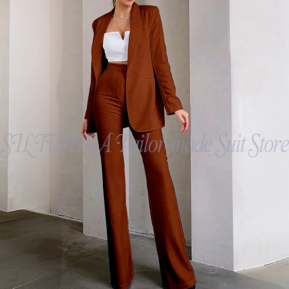 Classic Sophisticated Single Breasted Pants Set for Women