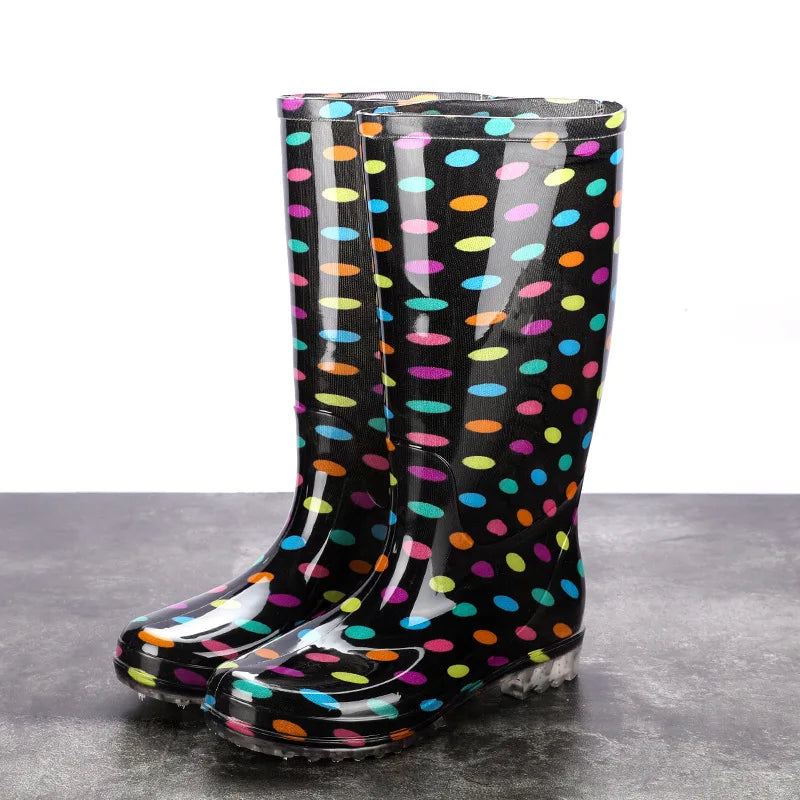 Floral Printed Anti Slip Comfortable Rain Boots For Women