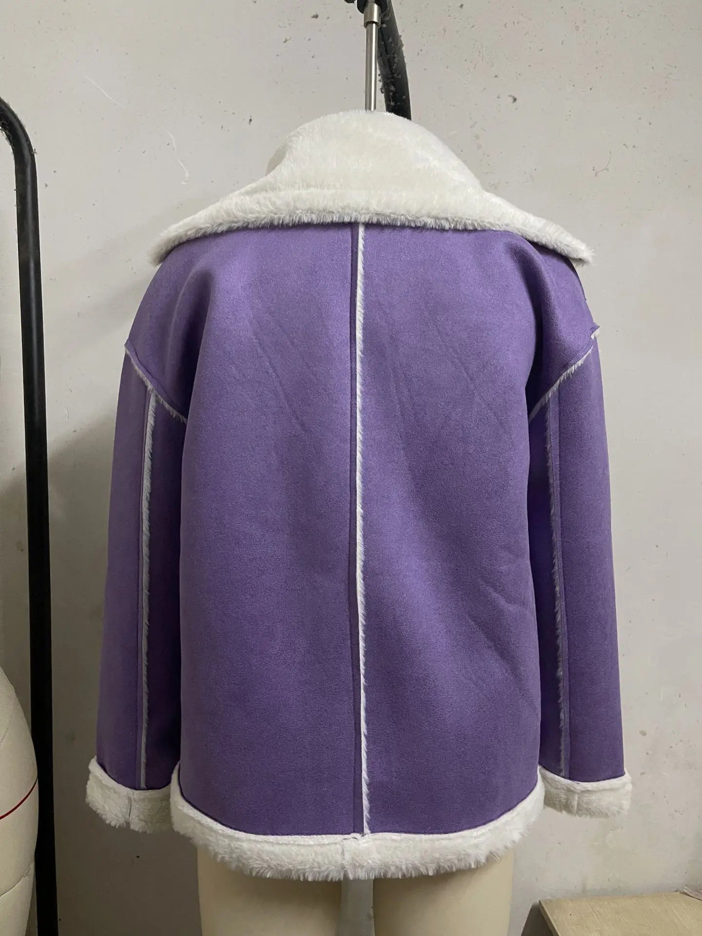 Turn Down Collar Shearling Jacket