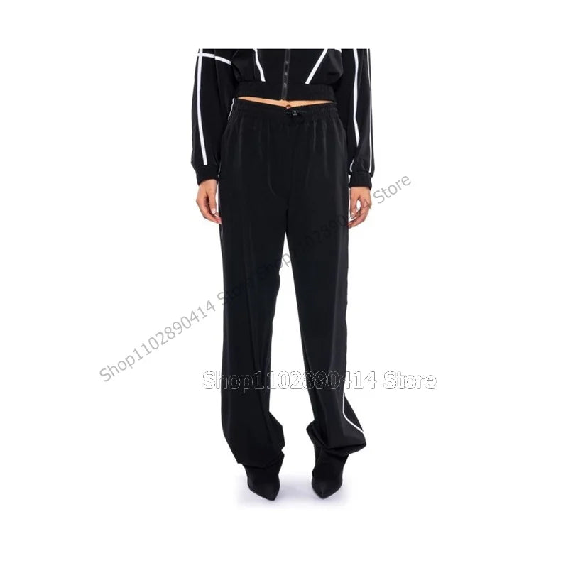 Multi Color Striped Pointed Toe High Stiletto Pant Boots For Women