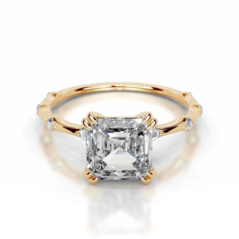 Moissanite Sterling Silver Wedding Ring Set for Women