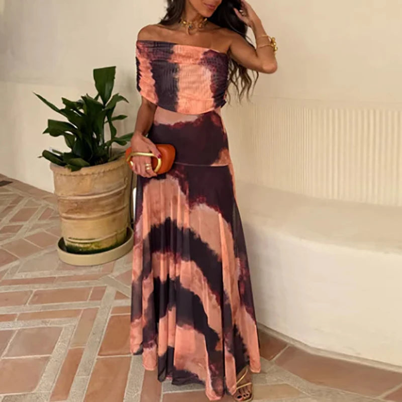 Elegant Sleeveless Mesh Spliced Maxi Dress for Women