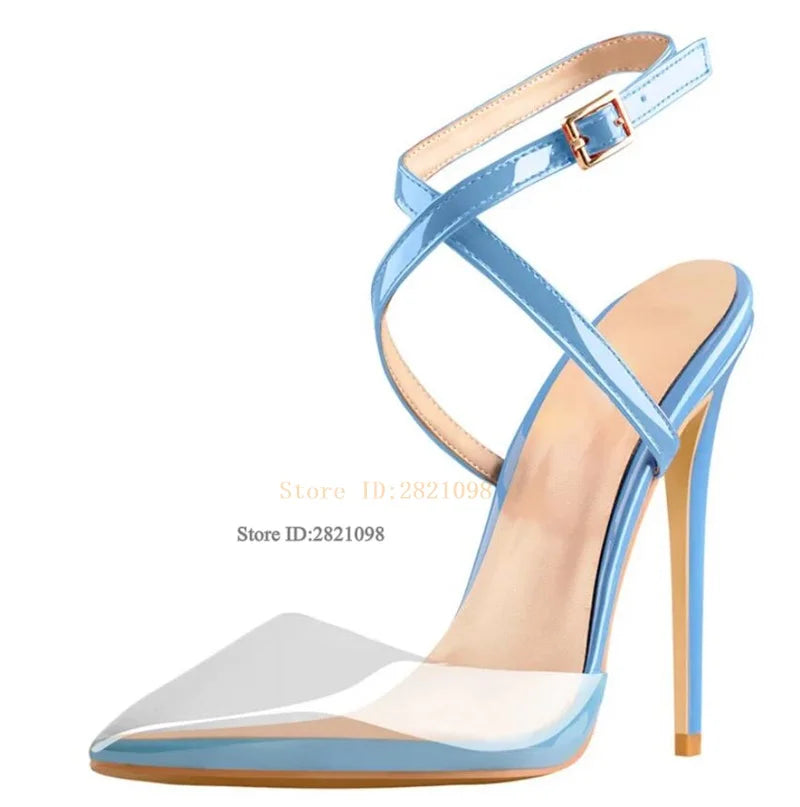 Slingback Cross Straps Pointed Toe Pumps for Women