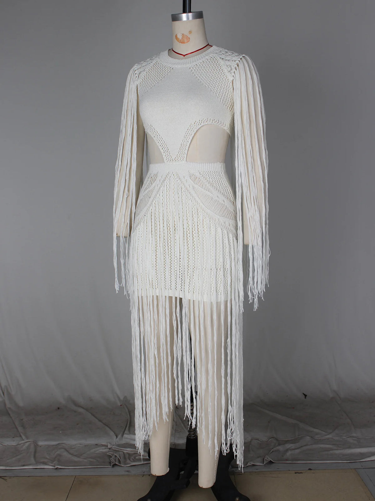 Boho Tassel Hollow Out Knit Summer Dress for Women