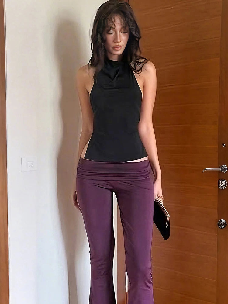 Fashion Halter Backless Stretch Tank Top for Women