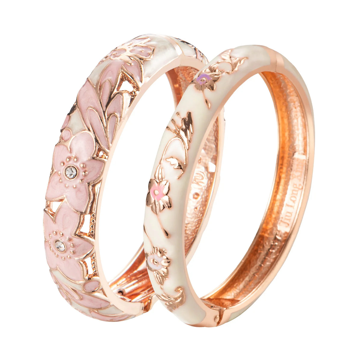 Elegant Double Enamel Cloisonne Bangle Set for Women