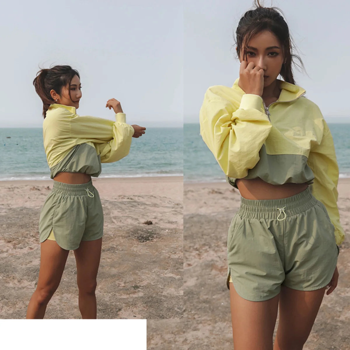 Casual Two Piece Pullover Shirt and Shorts Set for Women