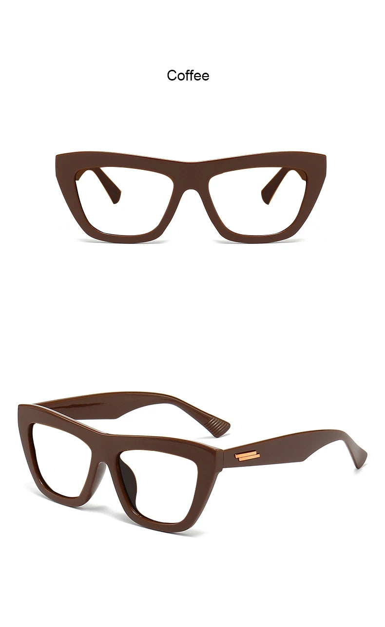 Clear Green Reading Glasses With Gold Stripe Frame for Women
