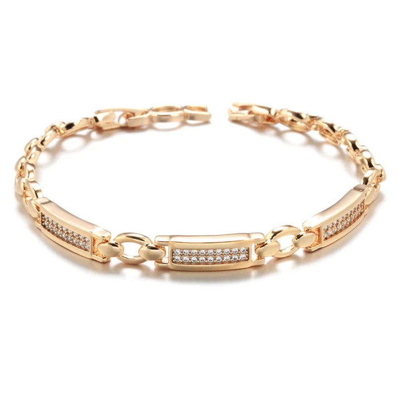 Rose Gold Square Link Zirconia Bracelet