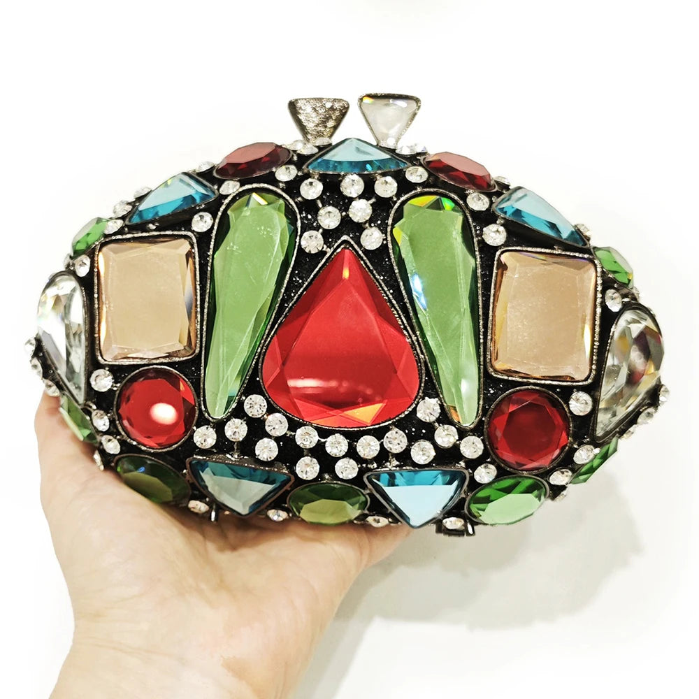 New Large Rhinestone Evening Bag Crystal Dinner Bag WHTUOHENG  Diamond Clutch Women's Bag Luxury Formal Party Bags And Handbags
