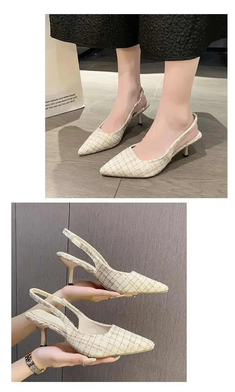 Elegant Blue Pointed Toe Slingback Pumps for Women