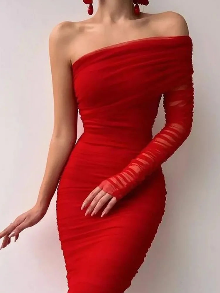 Elegant Lantern Sleeve V Neck Maxi Dress for Women
