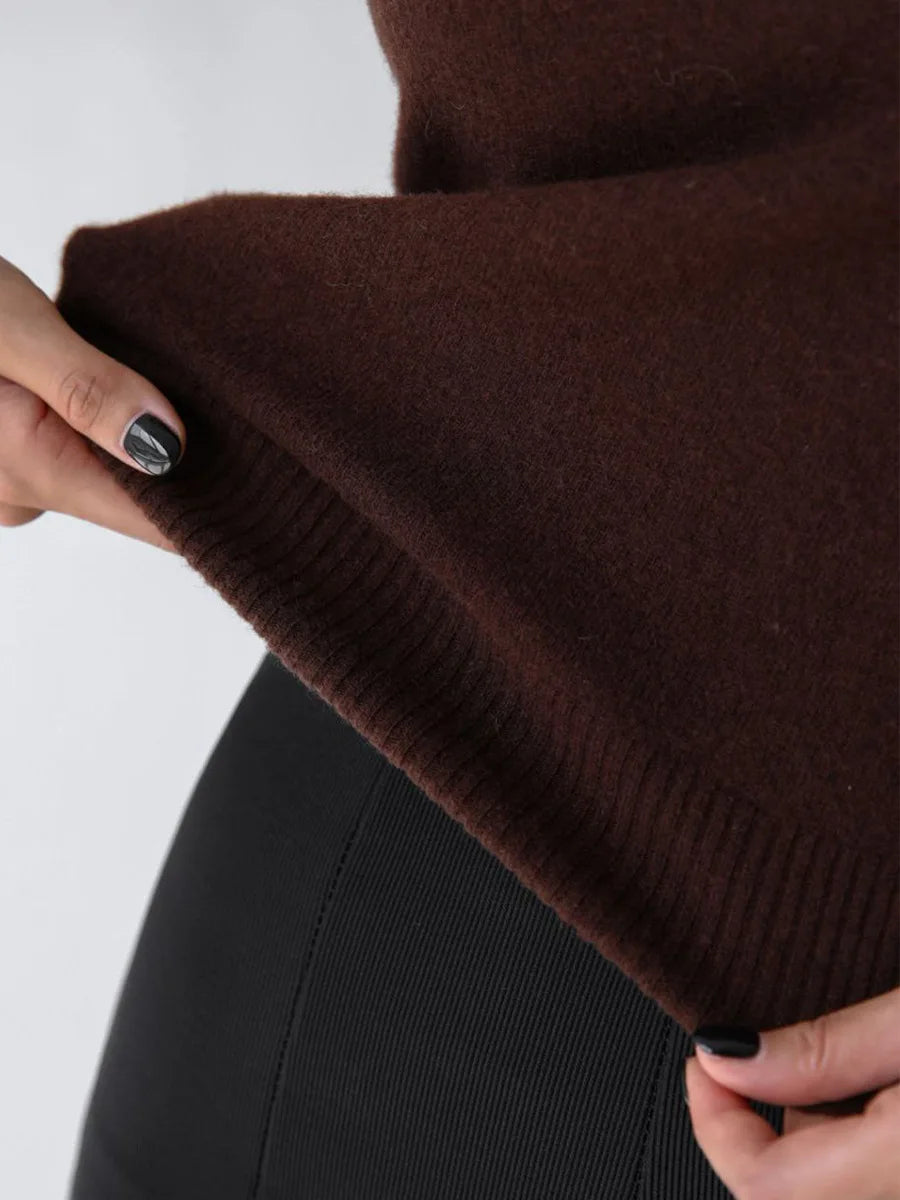 Slim Fit Knit Sleeveless Turtleneck Tank Top for Women