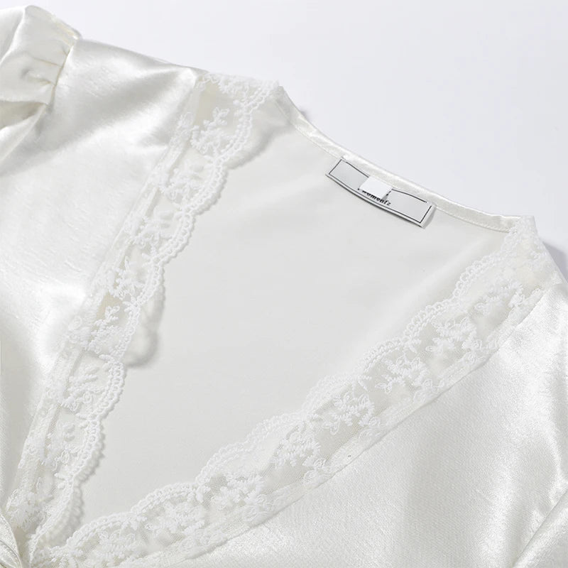 Lapel Jacket and Ruffle Hem Shorts Two-Piece Set for Women