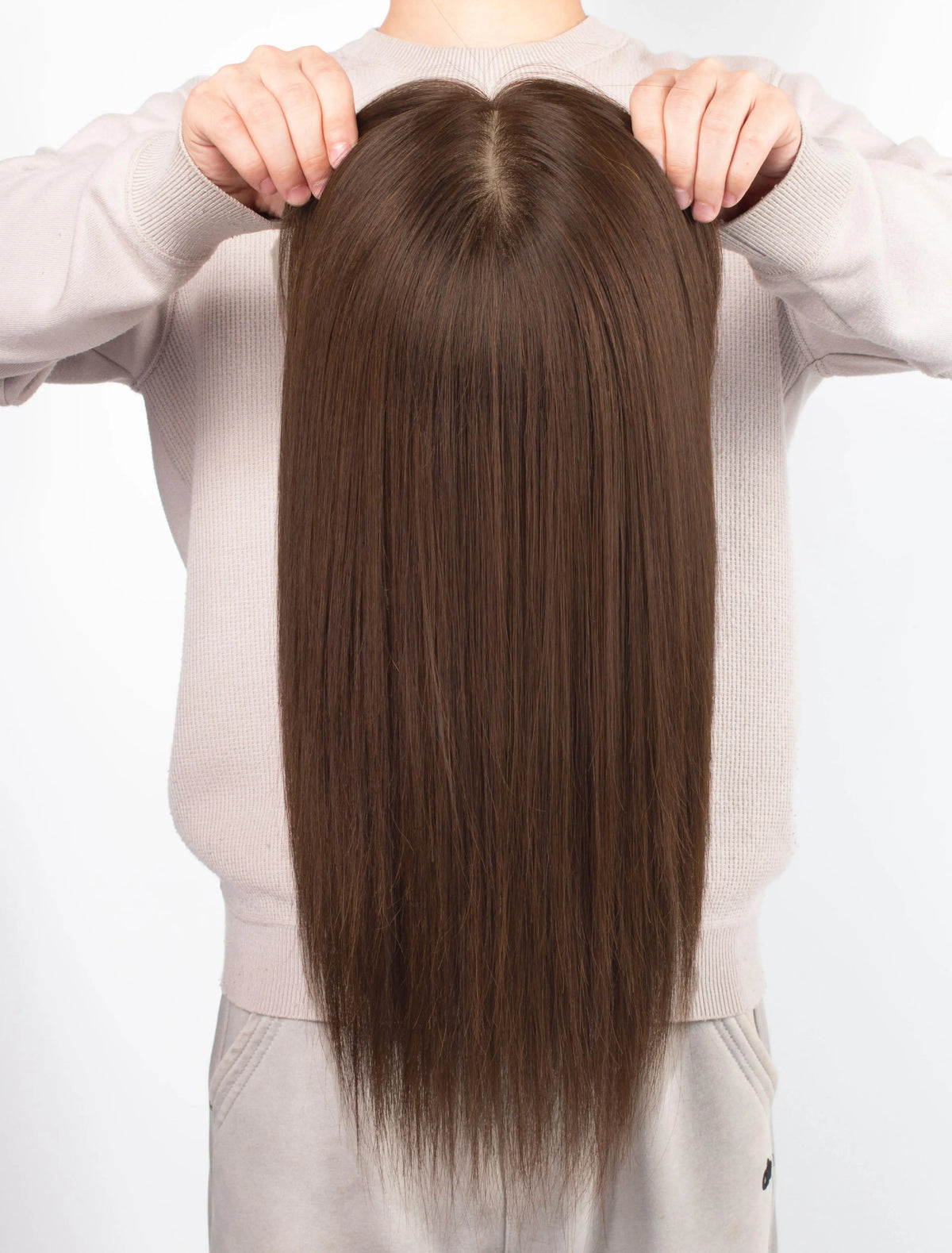 Virgin European Human Hair Silk Base Wig With Air Bangs For Women