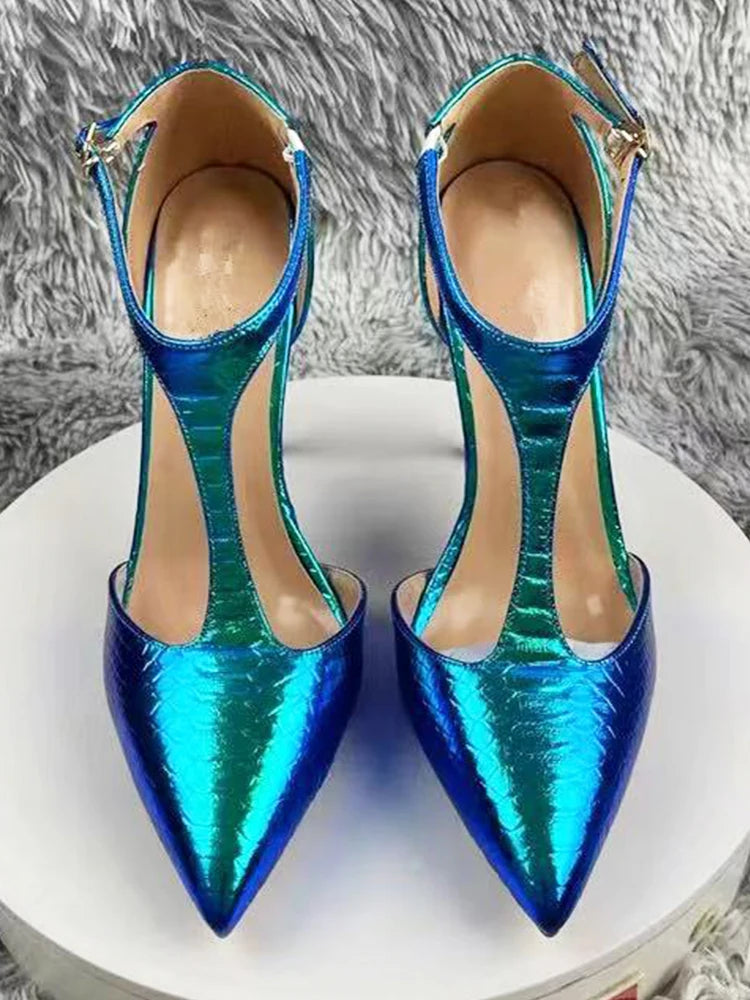 Elegant Purple Pointed Toe Stiletto Heel Sandals for Women