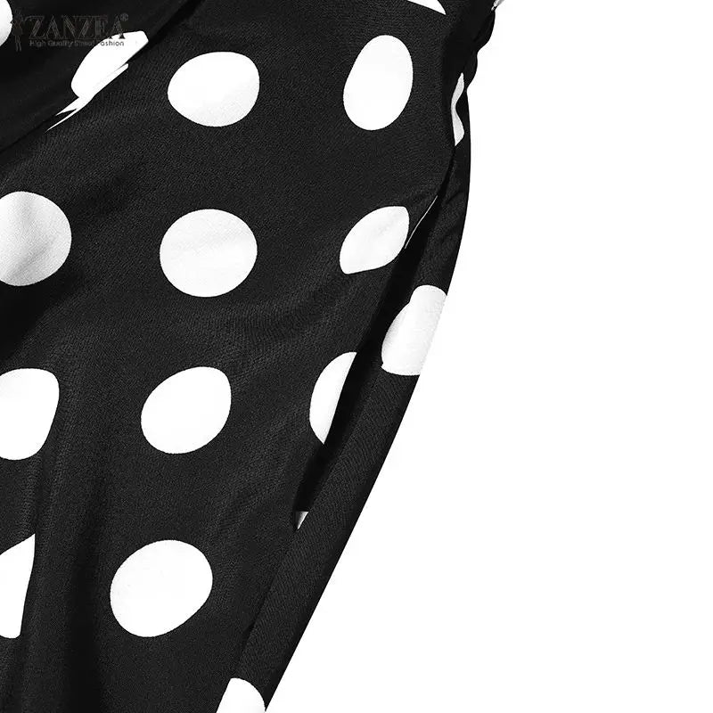 Polka Dot Pleated Maxi Skirt
