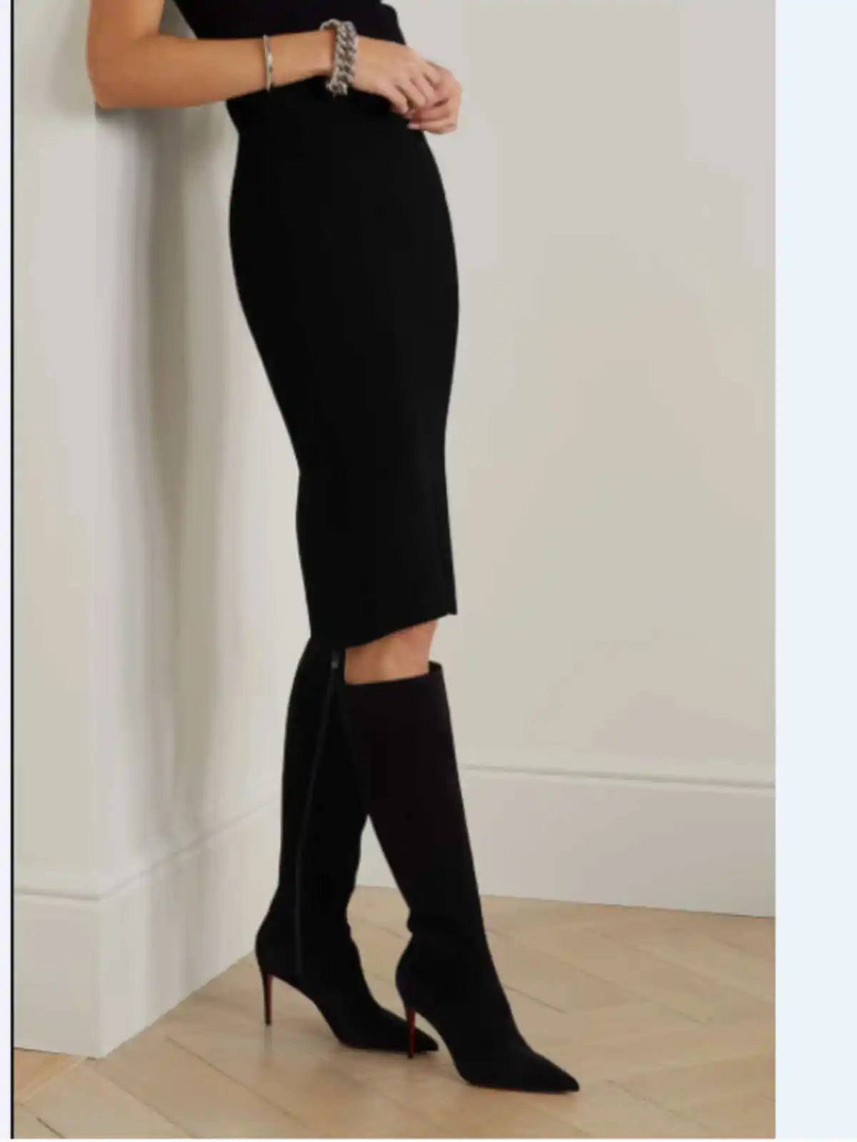 Leopard Print Knee High Boots With Zipper for Women