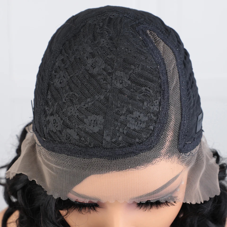 Short Deep Curly Bob Lace Front Human Hair Wig for Women