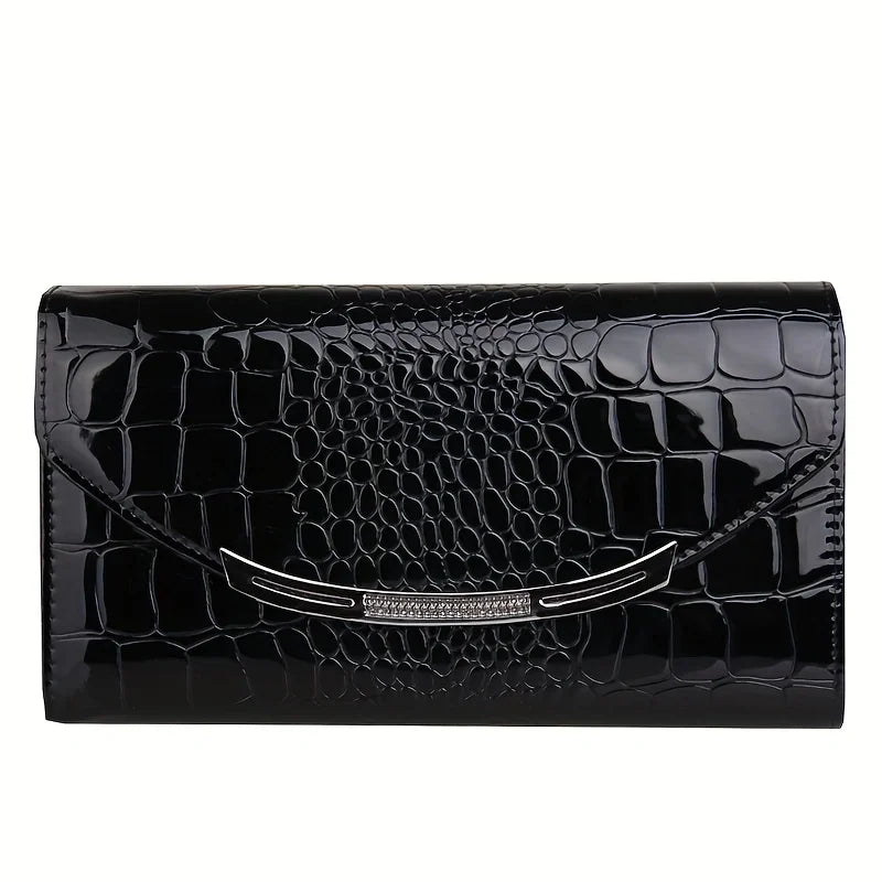 Large Capacity Patent Leather Chain Clutch Bag for Women