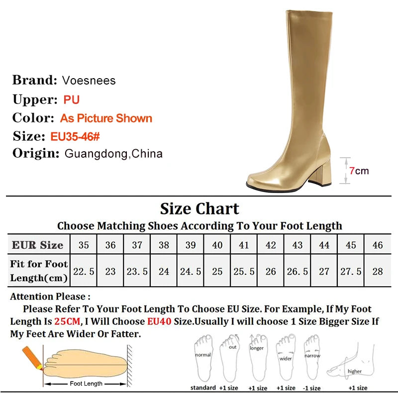 Elegant Shimmering Knee-High Go-Go Boots for Women