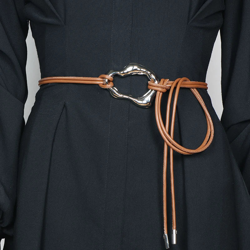 Fashion Braided Gold Knot Waist Chain Belt for Women