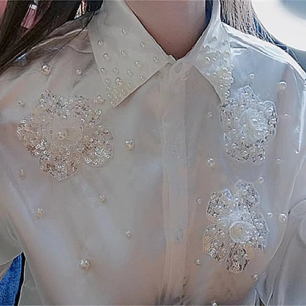 Vintage Beaded Sequins Blouse