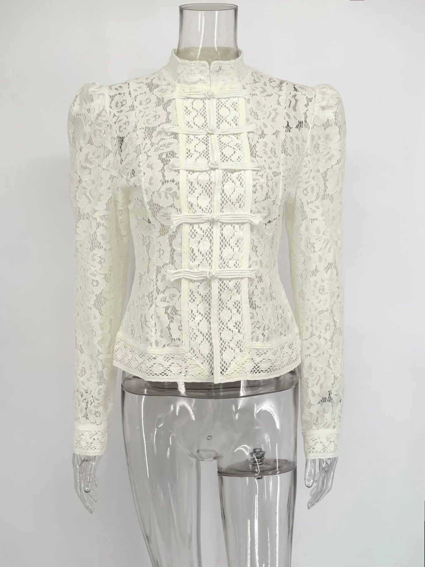 Lace See Through Hollow Out Blouse