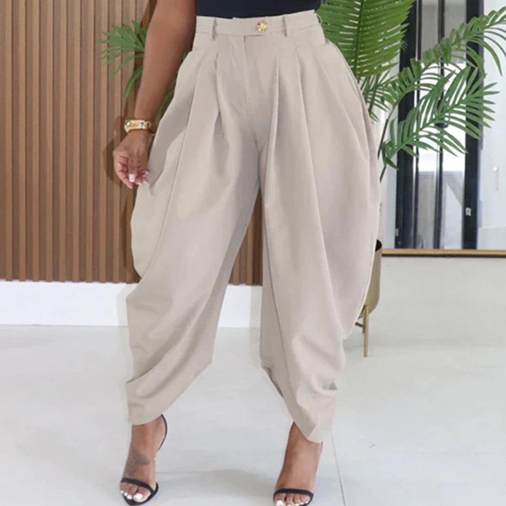 Ruched Cargo Harem Sweatpants With Drawstring Waist for Women