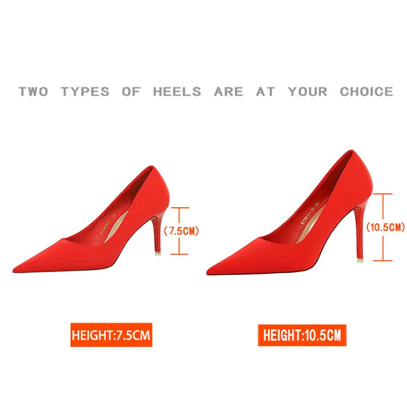 Elegant Purple Satin High Heel Stiletto Pumps for Women