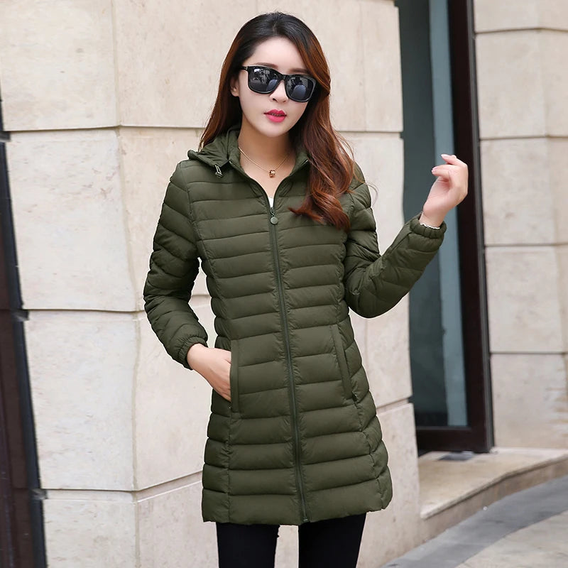 Slim Fit Insulated Hooded Quilted Parka Coat