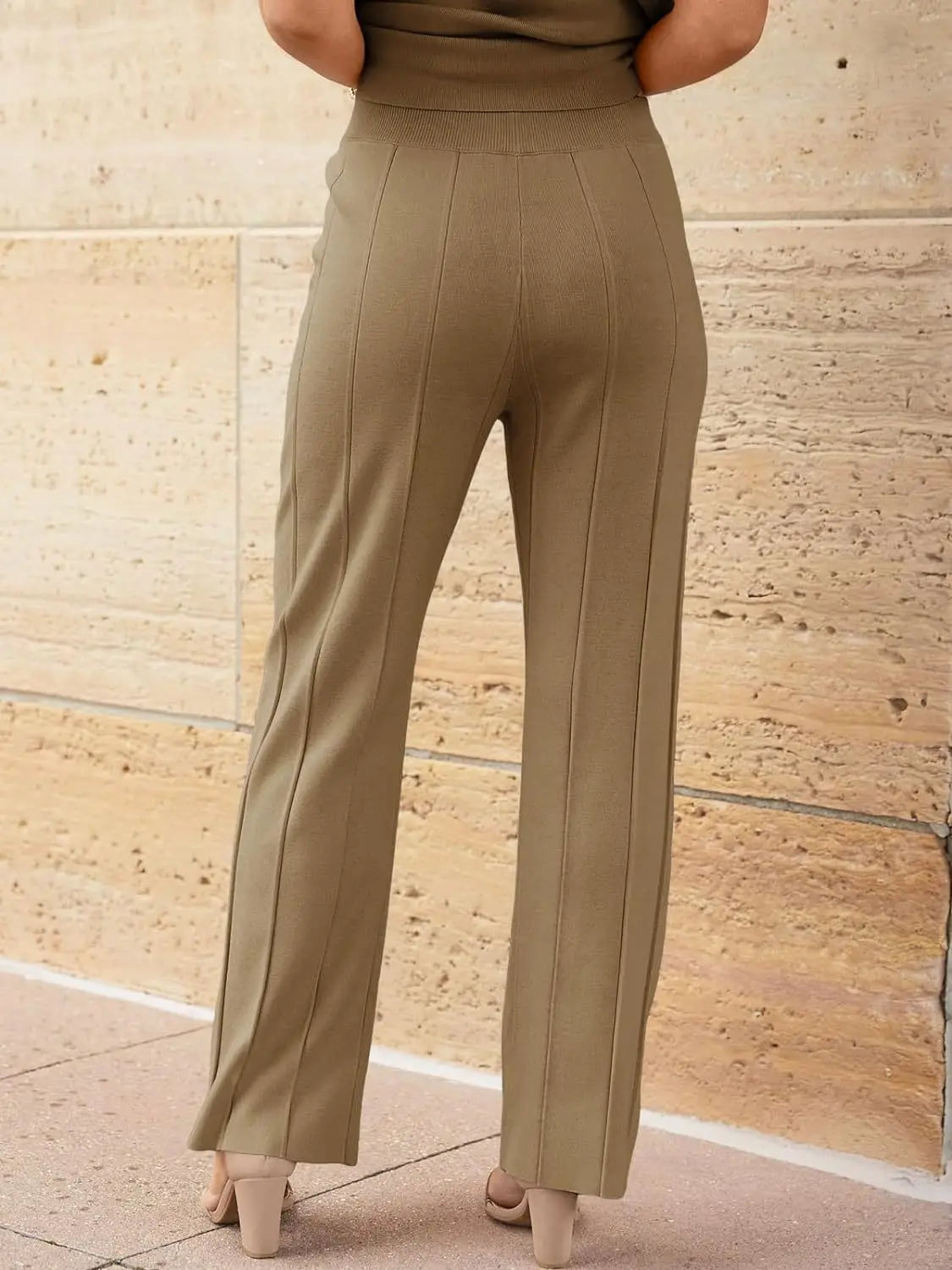 Summer Soft Knit Sleeveless Vest and Wide Leg Pants Set for Women