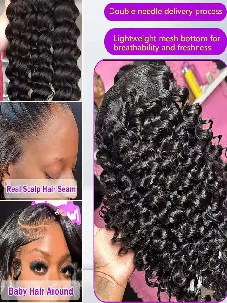 Premium Extra Long Deep Wave Lace Front Wig for Women