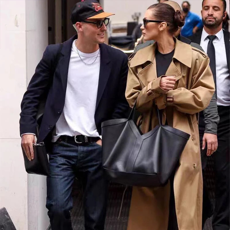 Y-shaped Design Straw Underarm Bag With Small Bag Leisure Vacation  Large Capacity Woven Wing Tote Bag Versatile Shoulder Bag