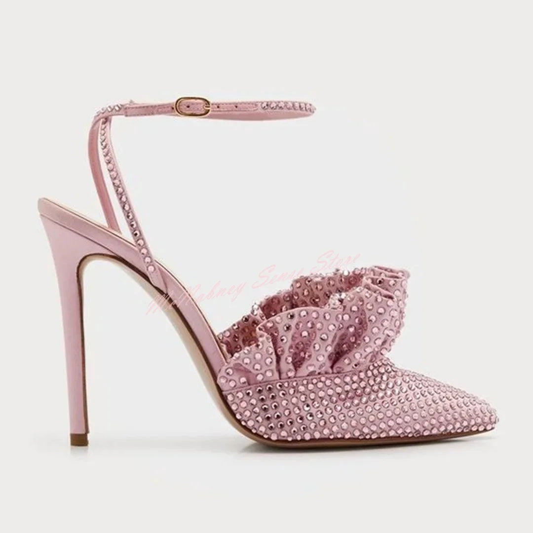 Glamorous Crystal Slingback Stiletto Pumps For Women