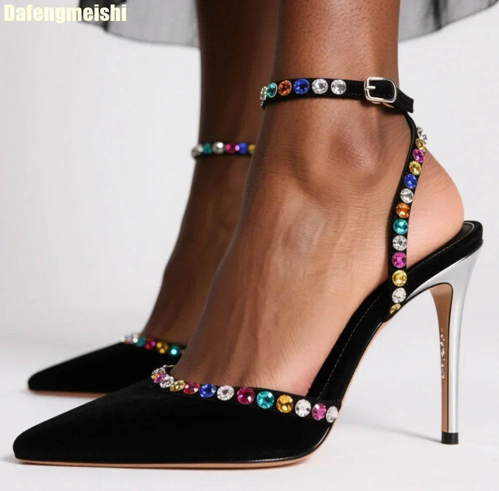 Elegant Stiletto Sandals With Ankle Strap For Women
