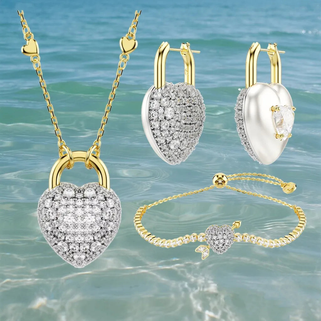 Gold Plated Sparkling Zirconia Crystal Pendant for Women