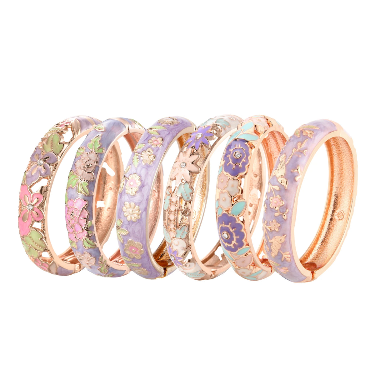 Purple Cloisonne Enamel Bangle Bracelet