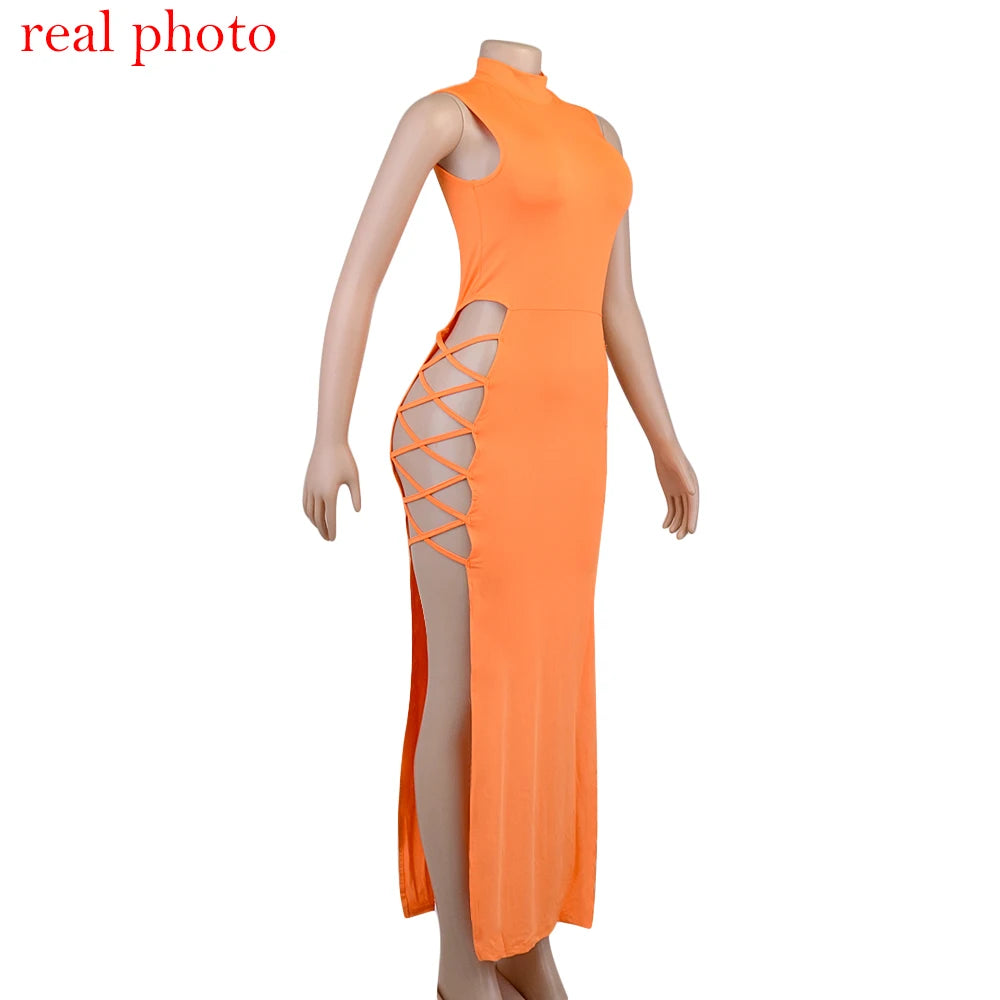 Cryptographic Elegant Black Sleeveless Bandage Sexy Dress for Women Club Party Backless Tank Dresses Skinny Fashion Summer 2025