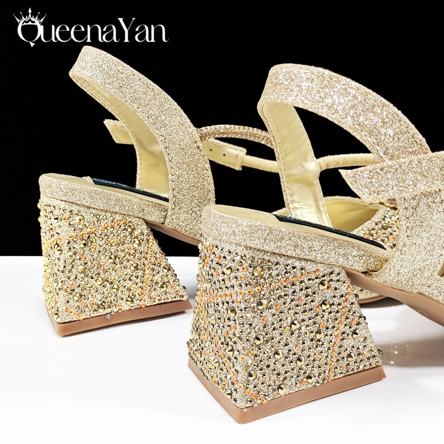 Italian Design Ladies Party Shoes Rhinestone-encrusted High Heels Pointed Toe Women's Shoes Suitable for banquets or work