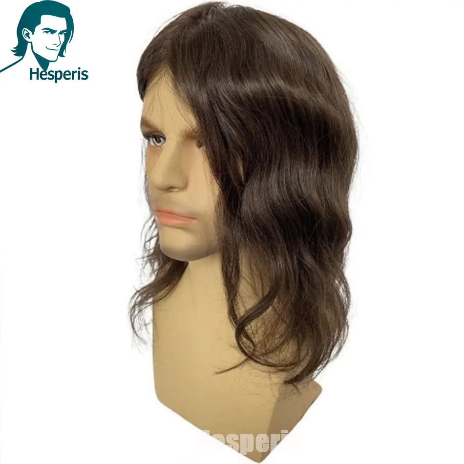 Natural Wave Brazilian Human Hair Lace Front Wig For Men