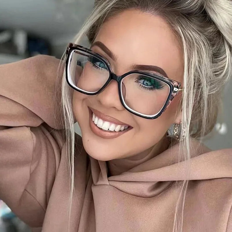 Leopard Square Frame Blue Light Blocking Reading Glasses For Women