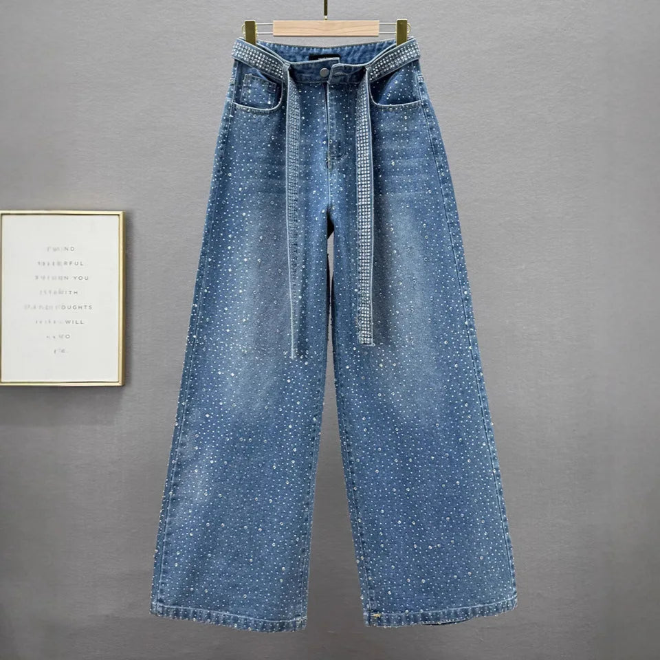High Waist Straight Wide Leg Jeans