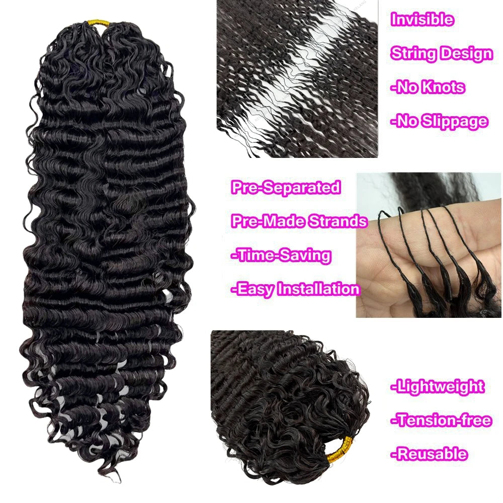 Deep Curly Human Hair Crochet Extensions for Women