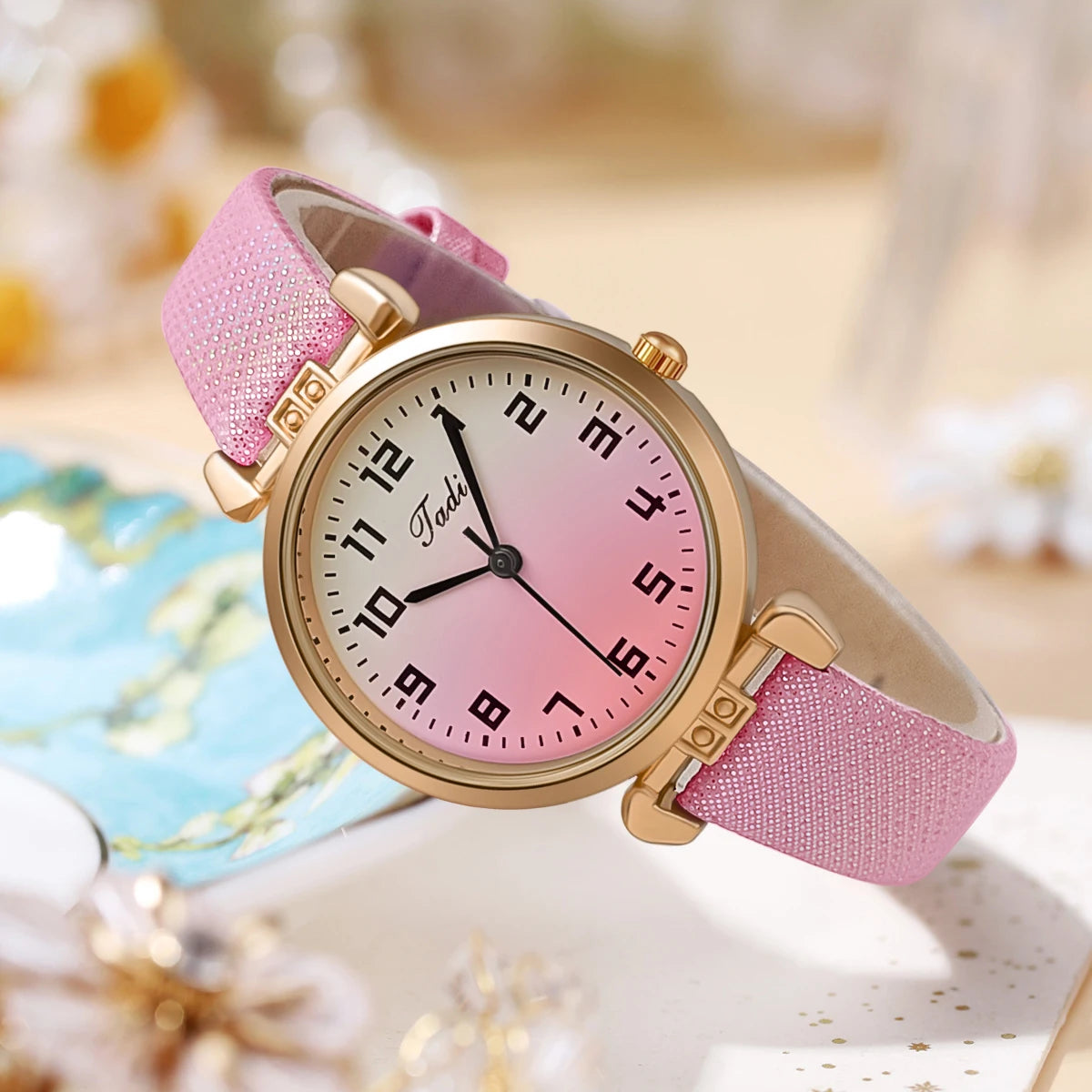 Women's Leather Strap Quartz Watch