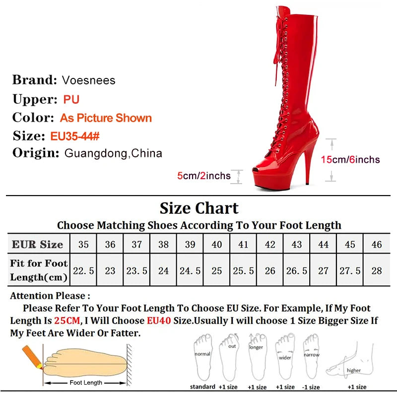Gladiator Style Knee Length Leather Boots With Lace Up For Women